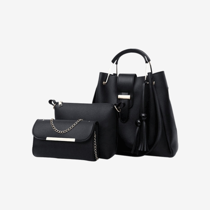 Bag X - Alexa Black 3 Pieces Handbag