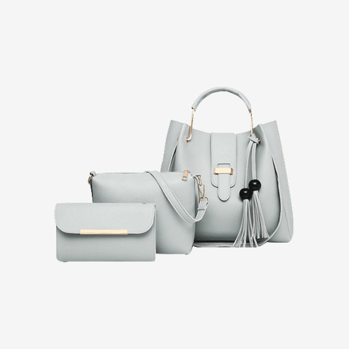 Bag X - Alexa Grey 3 Pieces Handbag