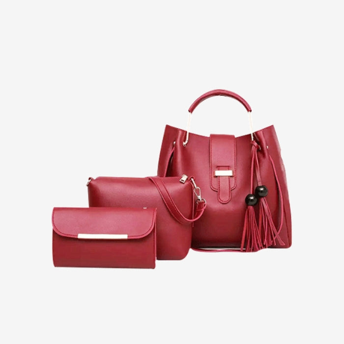Bag X - Alexa Mehroon 3 Pieces Handbag