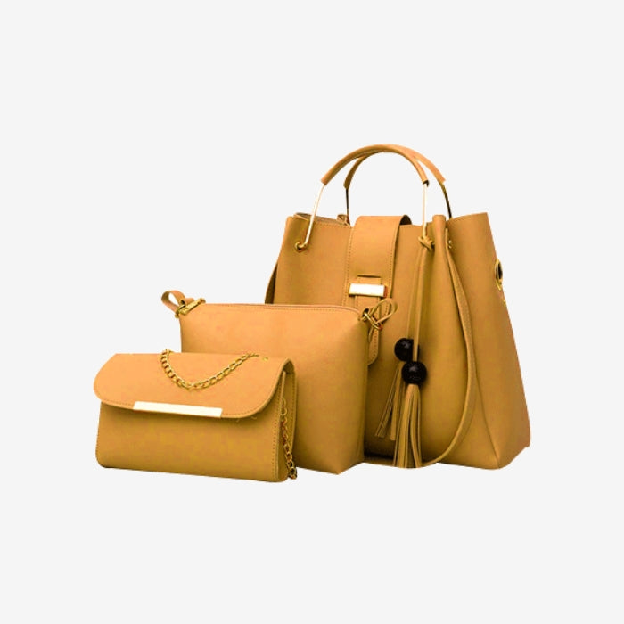 Bag X - Alexa Yellow 3 Pieces Handbag