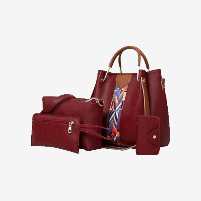 Mehroon 4 piece Capri handbag