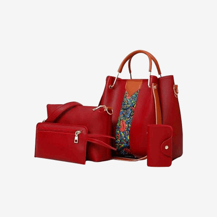 Red 4 piece Capri Handbag